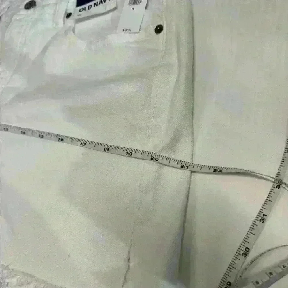 NWT Old Navy white Shorts 3 inch high rise button fly frayed hem size 12 casual - Picture 8 of 9